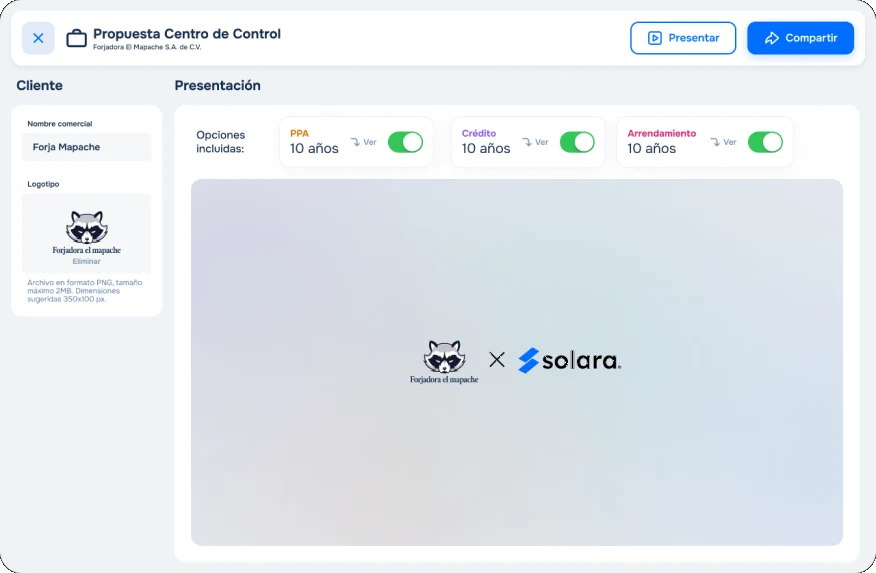 Proposal Tool 3.0 full interface.